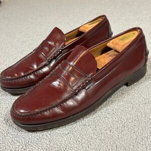 Sebago Classic Dan Penny Loafers Mens 12 B Burgundy Leather Made in USA 1100680W